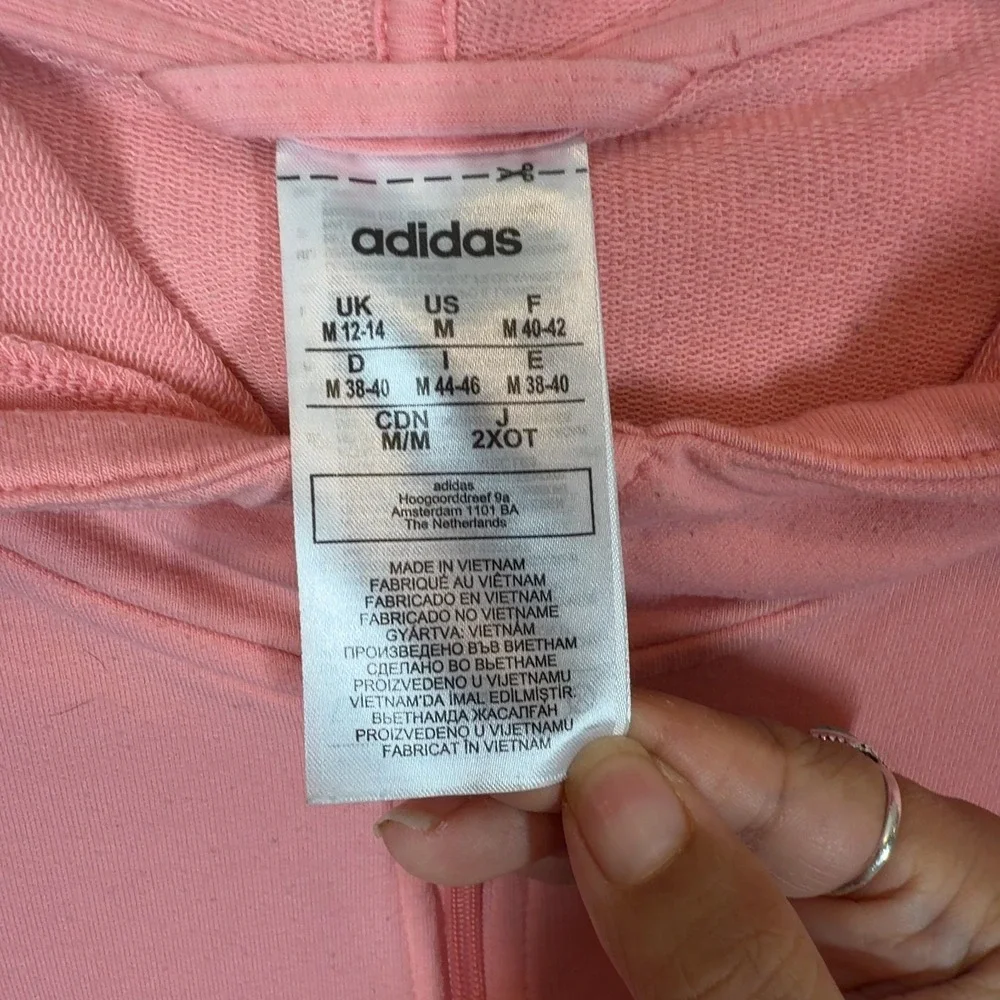 Adidas Farm Rio Pink Full Zip Hoodie Womens Size M Geometric Patterned Sleeve - Picture 7 of 10